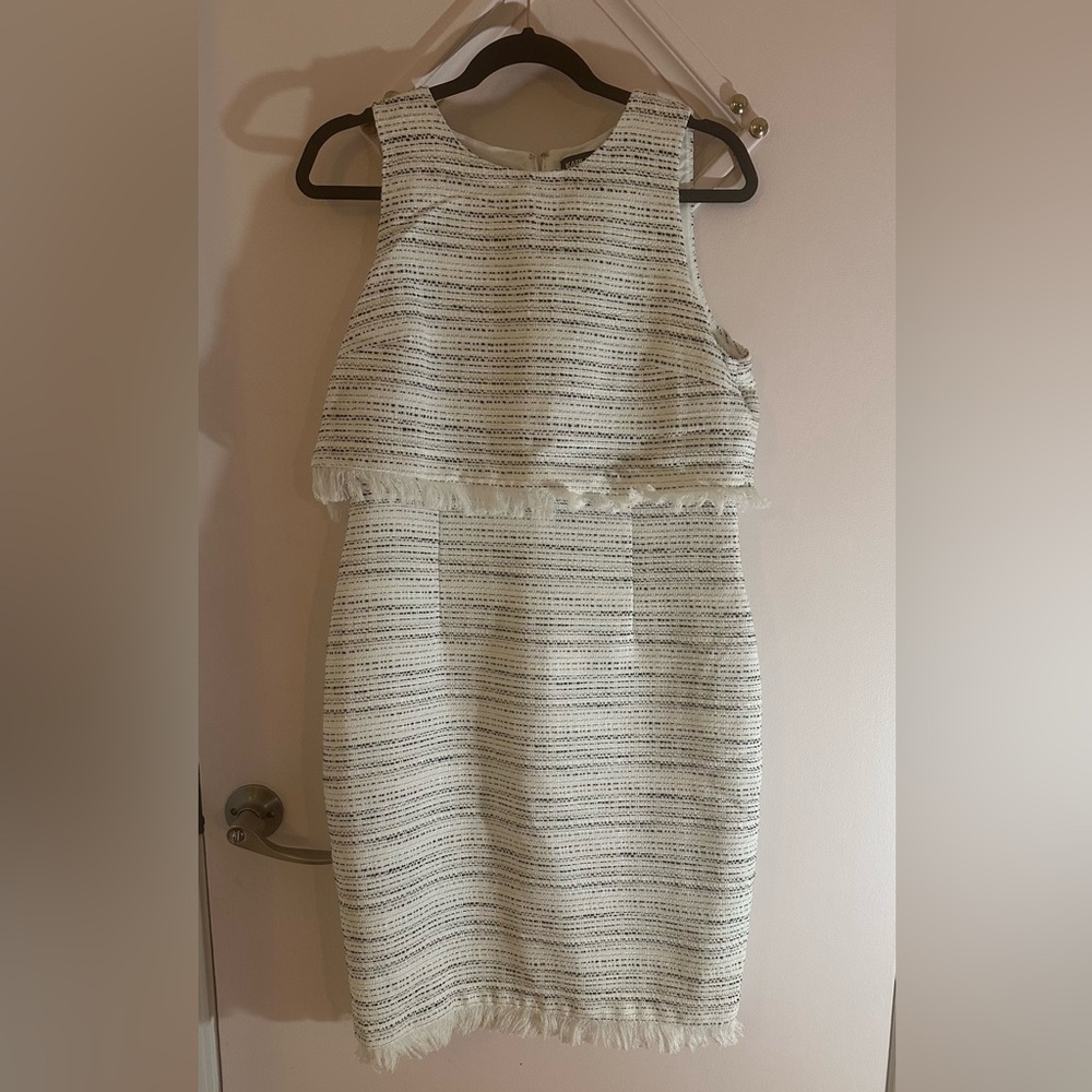 Karl Lagerfeld Paris Tweed Fringe Dress – Size 10 (NWT)